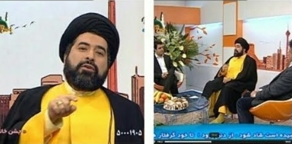 یک روحانی با لباس زرد در برنامه تلویزیونی +عکس یک روحانی با لباس زرد در برنامه تلویزیونی +عکس