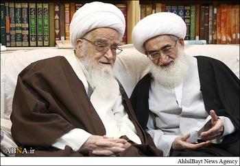 دیدار مهم آیات عظام نوری همدانی و صافی گلپایگانی دیدار مهم آیات عظام نوری همدانی و صافی گلپایگانی