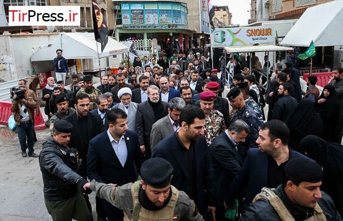 حفاظت زنجیره‌ای از رئیس مجلس در نجف+تصاویر