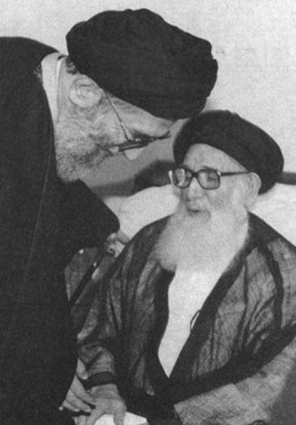 عکس آیت‌الله گلپایگانی و رهبر انقلاب