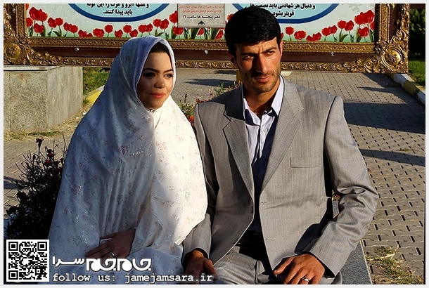پیوند مشترک عروس و داماد کنار مزار شهدا+تصاویر