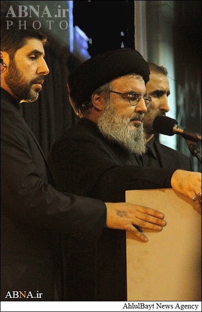 سید حسن نصرالله در جمع عزاداران شب عاشورا+تصاویر