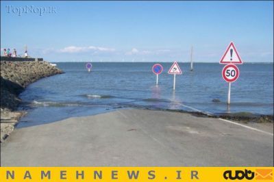 جادهای که روزی دوبار زیر آب میرود+تصاویر جادهای که روزی دوبار زیر آب میرود+تصاویر