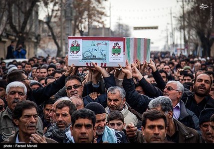 عکس/ تشییع پیکر دو شهید گمنام در کرمانشاه