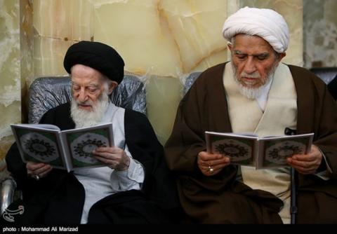 مراسم ترحیم همسر آیت‌الله جنتی در قم +تصاویر