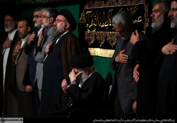 آخرین شب عزاداری فاطمیه ۱۴۳۶ در بیت رهبر انقلاب