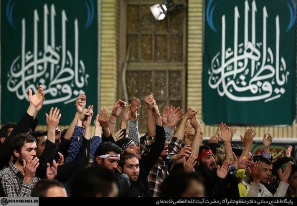 آخرین شب عزاداری فاطمیه ۱۴۳۶ در بیت رهبر انقلاب