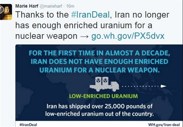 ذوقزدگی «ماری هارف» از خروج اورانیوم ایران ذوقزدگی «ماری هارف» از خروج اورانیوم ایران