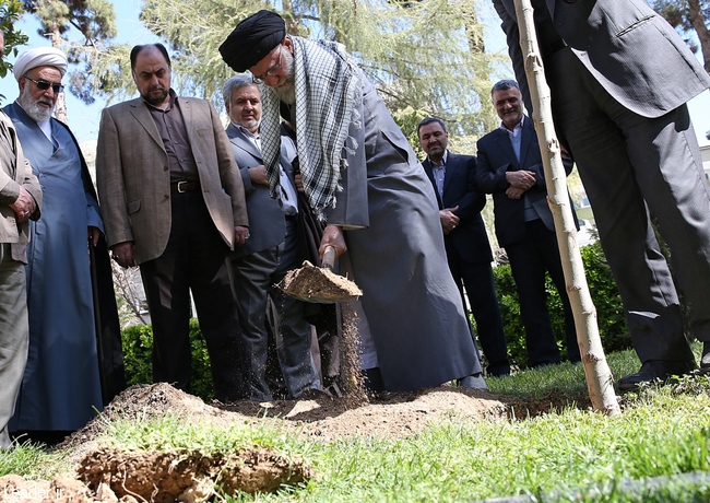 رهبر انقلاب یک اصله نهال غرس کردند+عکس رهبر انقلاب یک اصله نهال غرس کردند+عکس