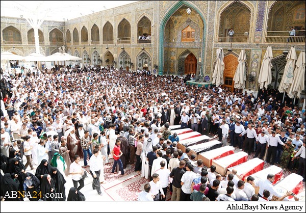 عکس/ تشییع پیکر ده ها شهید عراقی در حرم امام علی(ع) عکس/ تشییع پیکر ده ها شهید عراقی در حرم امام علی(ع)