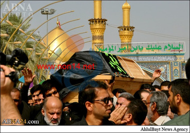 تشییع پیکر آیت‌الله‌آصفی درکربلا+تصاویر