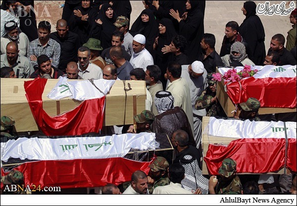 ورود پیکر ۲۰ شهید عصائب اهل الحق به نجف +تصاویر ورود پیکر ۲۰ شهید عصائب اهل الحق به نجف +تصاویر