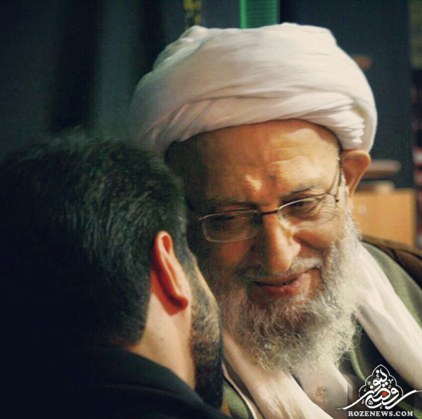 مداح جوان در کنار آیت الله کنی +عکس