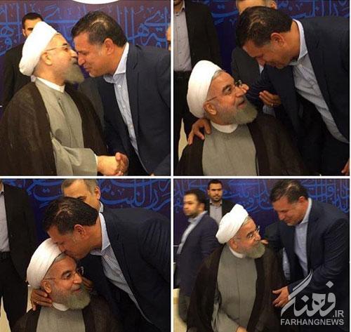 دایی در حال بوسیدن پیشانی رئیس‌جمهور+عکس