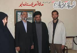 حداد عادل و پسرش در کنار سید حسن‌نصرالله+عکس