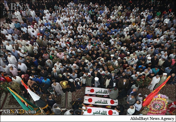 تشییع پیکر ۵ شهید جهاد کفائی در کربلا