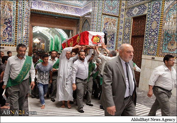 تشییع پیکر ۵ شهید جهاد کفائی در کربلا