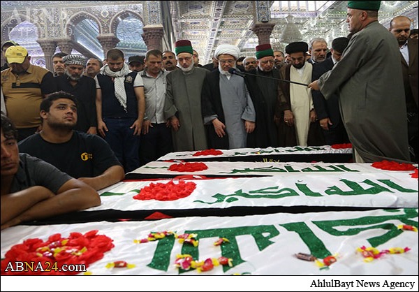 تشییع پیکر ۵ شهید جهاد کفائی در کربلا