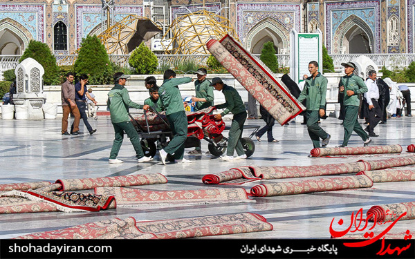 عکس/آماده سازی حرم مطهر رضوی در آستانه میلاد امام رضا (ع)