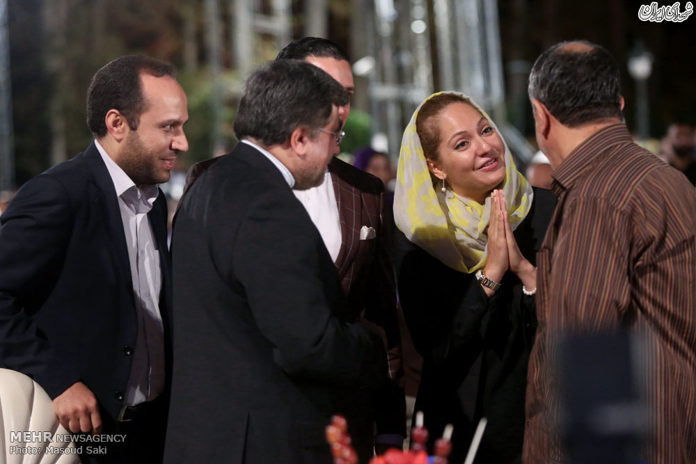 خوش و بش وزیر ارشاد با مهناز افشار +عکس