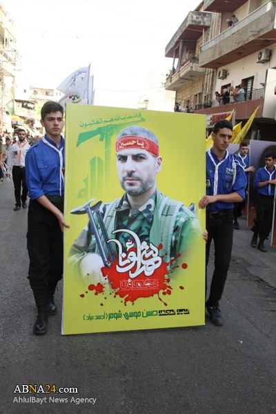 تشییع پیکر مطهر فرمانده ارشد حزبالله در نبطیه+ تصاویر تشییع پیکر مطهر فرمانده ارشد حزبالله در نبطیه+ تصاویر
