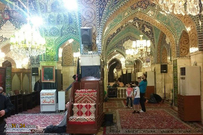 تصاویر/سیاه‌پوش‌شدن حرم‌حضرت رقیه(س)