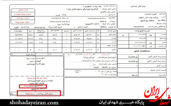 بدهی 3 میلیاردی ریاست جمهوری به شرکت برق! بدهی 3 میلیاردی ریاست جمهوری به شرکت برق!