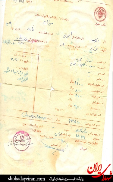 قطع حقوق جانباز شهید بعد از 3 سال + سند