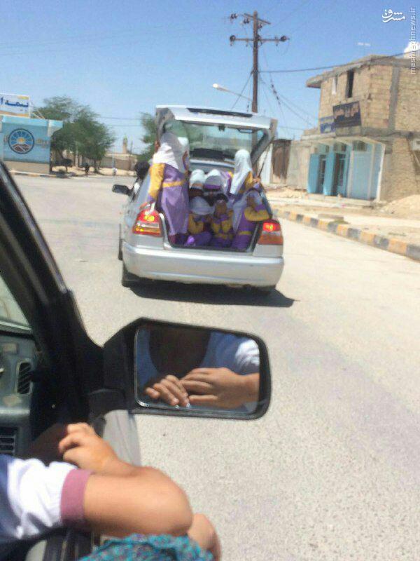 عکس/ سرویس مدرسه عجیب‌  دانش‌آموزان دختران