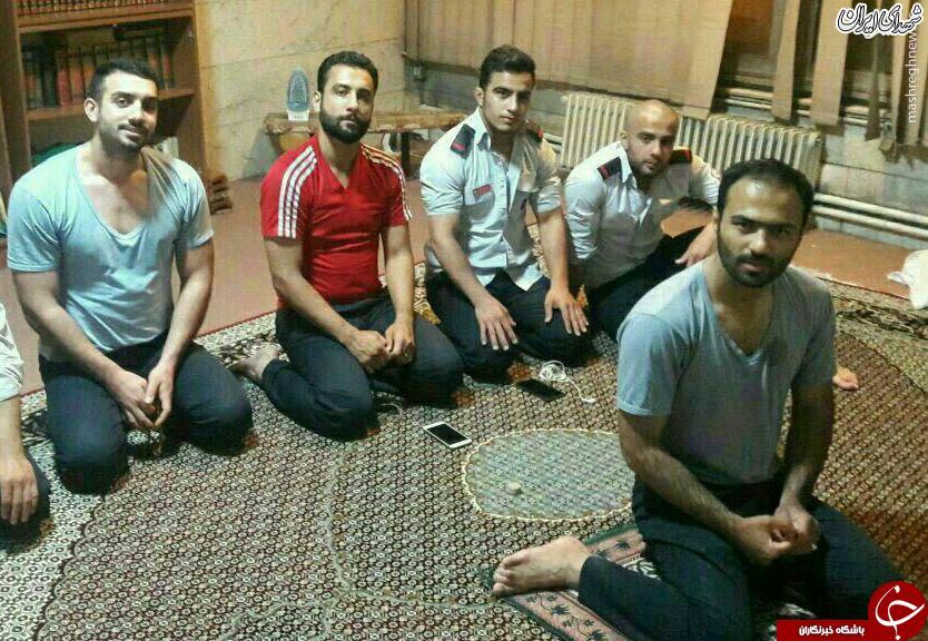 شهید میرزاخانی، پیشنماز آتش نشانان+عکس