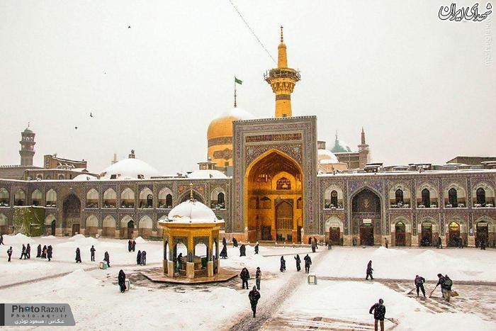 صبح برفي حرم علي ابن موسي الرضا(ع)+عکس