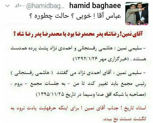 کنایه معاون احمدی نژاد به سلیمی نمین +عکس