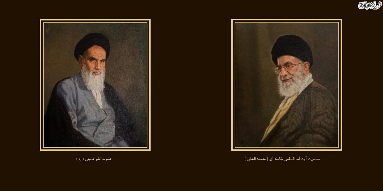 رونمایی 2 پرتره جدید از رهبری و امام راحل رونمایی 2 پرتره جدید از رهبری و امام راحل