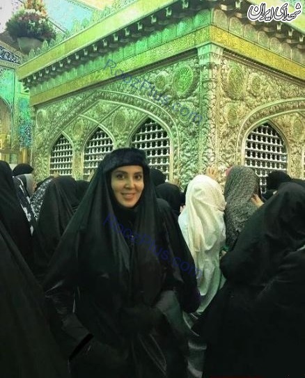 لیلا بلوکات کنار ضریح امام رضا با چادر +عکس