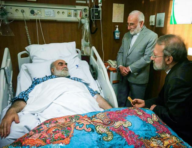 عیادت لاریجانی از رئیس دفتر رهبر انقلاب +عکس