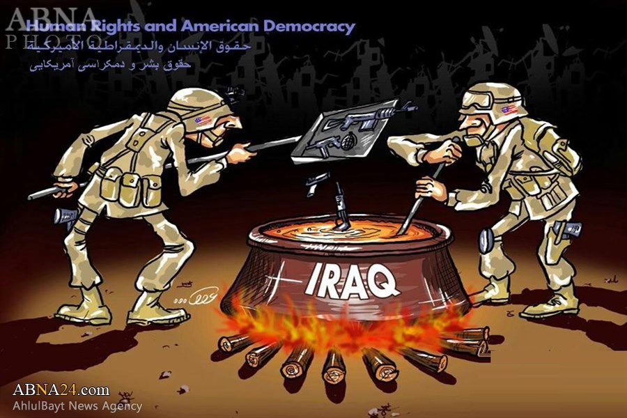 کاریکاتو/حقوق بشر و دمکراسی آمریکایی