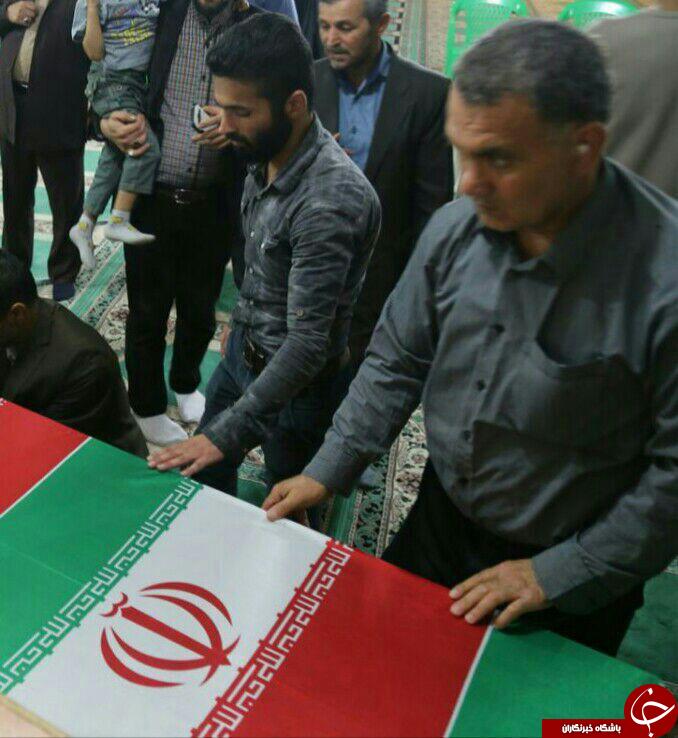 وداع با پیکر سیدرضا طاهر شهید مدافع حرم+عکس