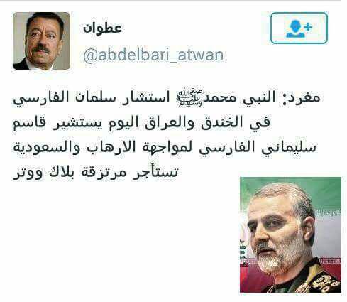 تمجید نویسنده مشهور عرب از حاج قاسم+عکس