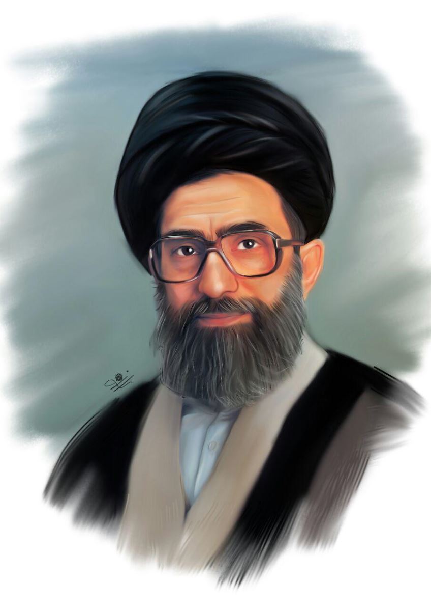 نقاشی دیجیتال زیبای چهره رهبر انقلاب+پوستر