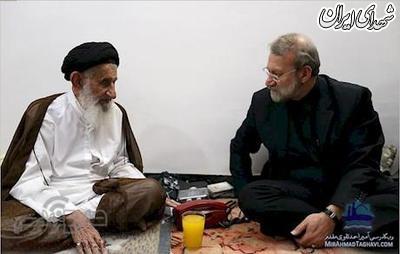 بوسه روحانی سرشناس بر پیشانی لاریجانی+عکس بوسه روحانی سرشناس بر پیشانی لاریجانی+عکس