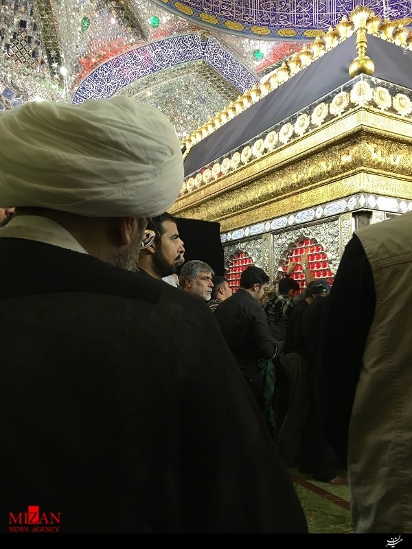 آیت‌الله آملی لاریجانی در حرم امام علی+عکس