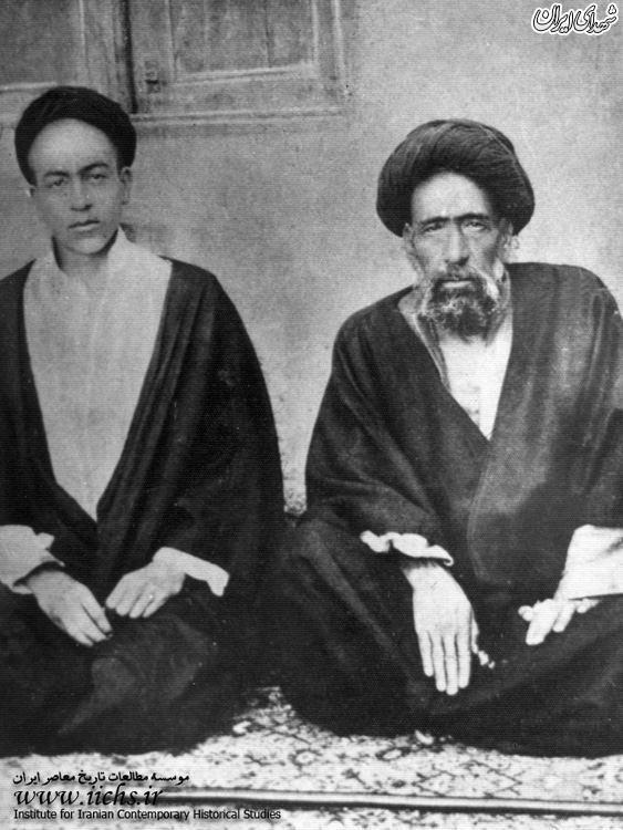 عکس/ شهید آیت الله مدرس در کنار فرزندش