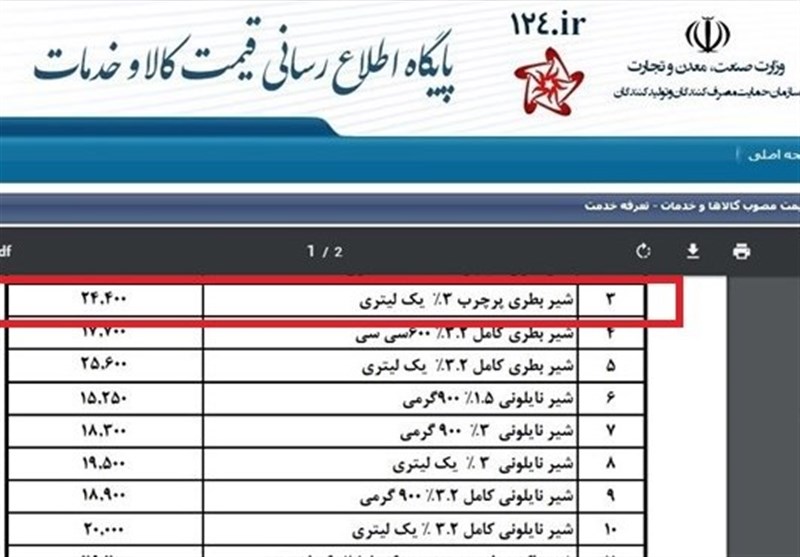 شیر در سال جدید ۲۰۰ تومان گران شد+ سند شیر در سال جدید ۲۰۰ تومان گران شد+ سند