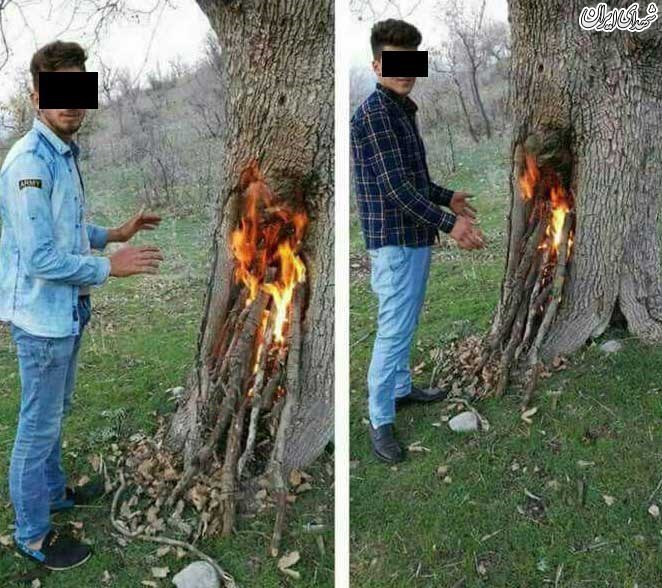 زشت ترین اقدام دو جوان در سیزده بدر+عکس