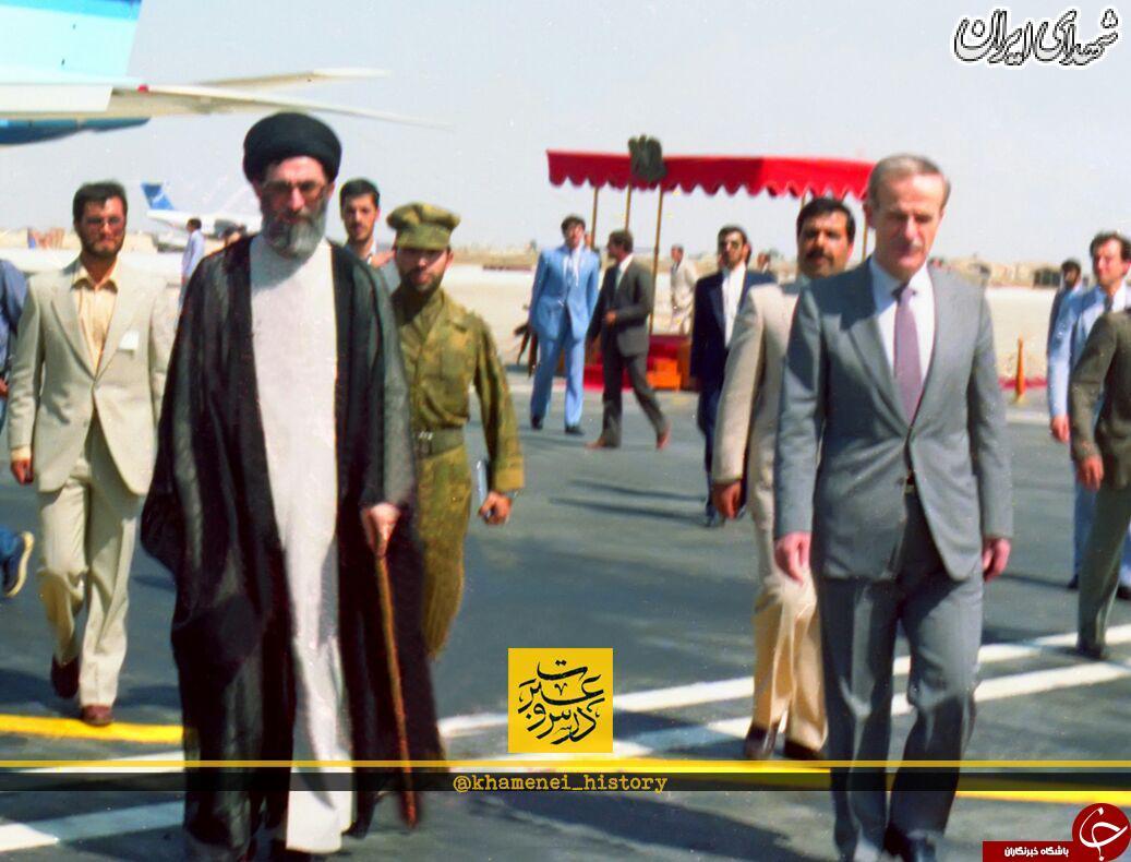 رهبر انقلاب، شهید صیاد و حافظ اسد +عکس