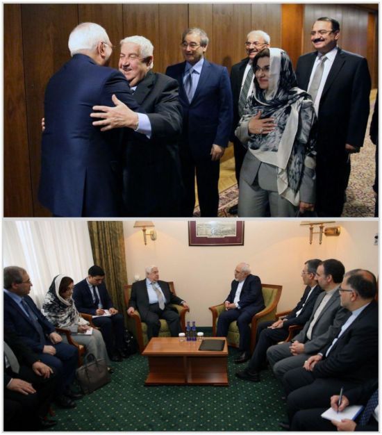 حجاب مشاور بشار اسد در دیدار با ظریف+عکس