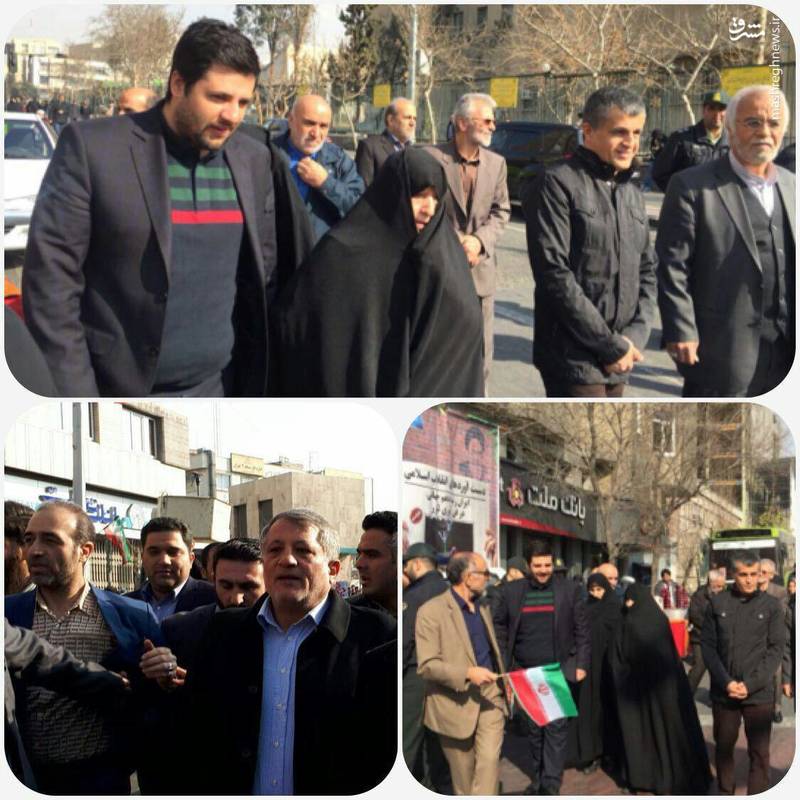 خانواده مرحوم هاشمی در راهپیمایی 22 بهمن + عکس
