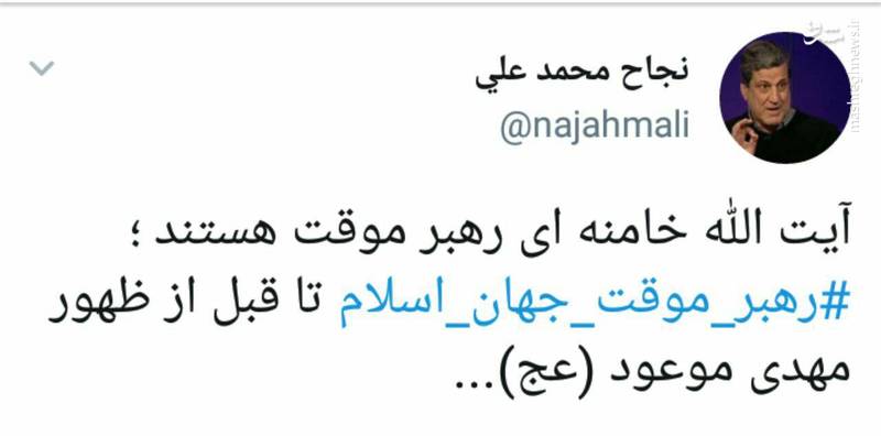 نجاح محمد علی:آیت الله خامنه ای رهبر موقت هستند