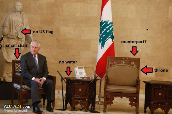 تحقیر وزیر خارجه آمریکا در کاخ ریاست جمهوری لبنان تحقیر وزیر خارجه آمریکا در کاخ ریاست جمهوری لبنان