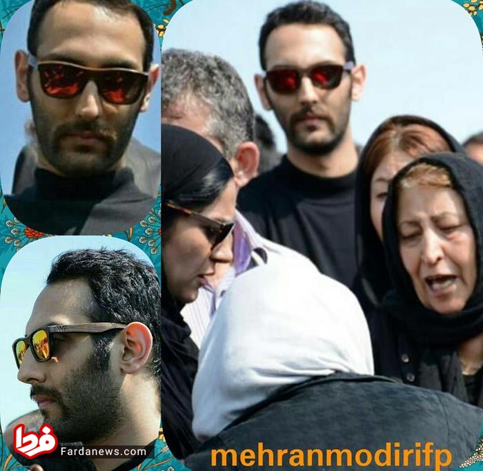 فرزند مهران مدیری در خاکسپاری عارف لرستانی